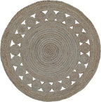 SAFAVIEH Area Rug 3' Round - Natural Fiber Collection - Grey, Handmade Jute, Boho Farmhouse Braided Design (NF364C)