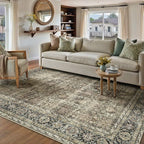 Vintage Area Rug 10x12 Brown Washable Living Room Large Carpet Non Slip Bedroom Indoor Office Low Pile Traditional Distressed Retro Accent Rug for Dining Room