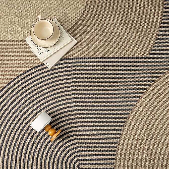 Modern Rainbow Hallway Runner Rug 2x6 Easy Jute Washable Rugs for Entryway Kitchen Farmhouse Indoor Outdoor Carpet Non Slip Runner for Porch Bedroom Laundry Front Door