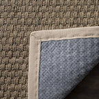 SAFAVIEH Area Rug 6x8 Oval - Natural Fiber Collection - Natural & Ivory, Seagrass, Basketweave Pattern with Border (NF114J)