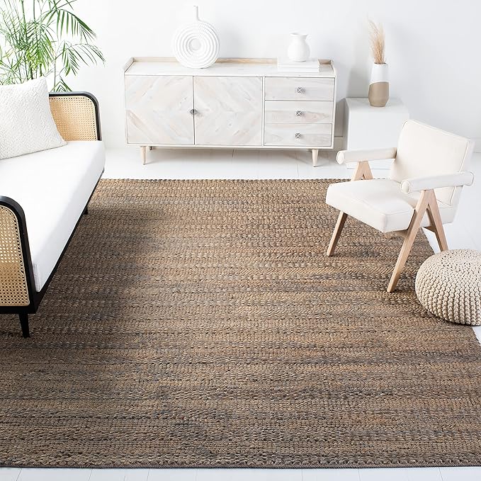 SAFAVIEH Natural Fiber Collection Area Rug - 9' x 12', Beige, Handmade Jute, Braided Woven Design, Ideal for Living Room, Bedroom (NF212B)