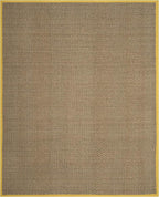 SAFAVIEH Area Rug 8x10 - Natural Fiber Collection - Large - Natural & Gold, Seagrass, Basketweave Pattern (NF114X)