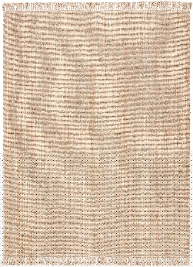 SAFAVIEH Natural Fiber Collection X-Large Area Rug - 11' x 15', Natural, Handmade Woven Fringe Jute, Ideal for High Traffic Areas in Living Room, Bedroom (NF809A)