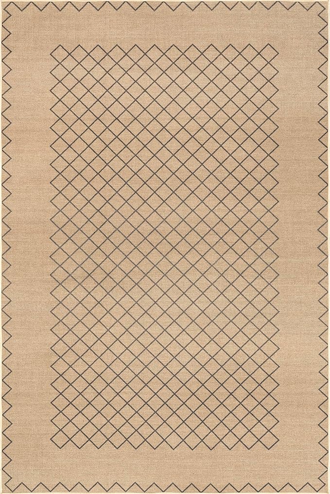 nuLOOM 4' x 6' Easy-Jute Area Rug, Machine Washable, Non-Slip, for Living Room Bedroom Kids Room Nursery Home Decor, Rosita Natural