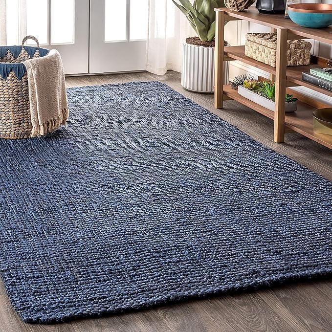JONATHAN Y Pata Hand Woven Chunky Jute Navy Indoor Area Rug, 12x15, Bohemian, Rustic, Cottage, Easy-Cleaning for Living Room, Bedroom, Kitchen, Non-Shedding (NRF102D-15)
