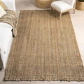 Nuloom Daniela Natural, 4' Square, Handmade, Jute, Tassel, Soft and Textured, High Traffic, Stain Resistant, Easy Clean, Durable Area Rug for Bedroom, Living Room, Dining Space, Foyer, Entryway
