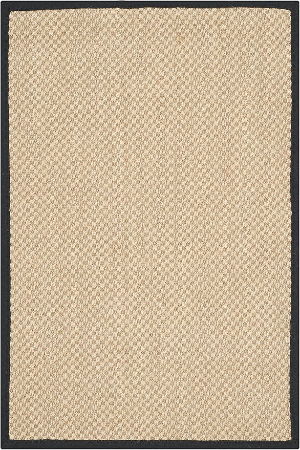 SAFAVIEH Area Rug 2x3 - Natural Fiber Collection - Maize & Black, Sisal, Woven Design with Border (NF141A)
