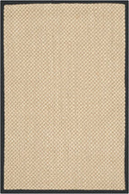 SAFAVIEH Area Rug 2x3 - Natural Fiber Collection - Maize & Black, Sisal, Woven Design with Border (NF141A)