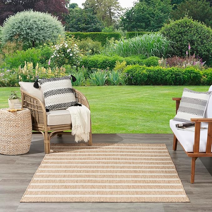 Nourison Home Positano Beige Ivory 8' x 10' Area Rug - Easy Clean, Non Shedding, Bed Room, Living Room, Dining Room, Kitchen (8' x 10')