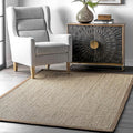 Nuloom Elijah Brown/Natural, 4' x 6', Basketweave, Seagrass, Soft and Textured, High Traffic, Stain Resistant, Easy Clean, Durable Area Rug for Bedroom, Living Room, Dining, Den, Foyer, Entryway