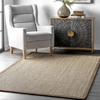 Nuloom Elijah Brown/Natural, 5' x 8', Basketweave, Seagrass, Soft and Textured, High Traffic, Stain Resistant, Easy Clean, Durable Area Rug for Bedroom, Living Room, Dining, Den, Foyer, Entryway