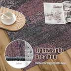 RUGSURE Washable Area Rug - 1/6 Thick - Stain & Water Resistant Non-Slip - Resistant Rug for Living Room, Bedroom, Nursery, Pet & Child Friendly, Vintage Charm Area Rugs (Burgundy, 4' x 6')
