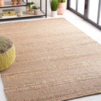 SAFAVIEH Natural Fiber Collection Area Rug - 10' x 14', Taupe & Natural, Handmade Boho Farmhouse Rustic Jute & Cotton Jute, Ideal for High Traffic Areas in Living Room, Bedroom (NFB653E)
