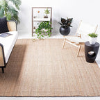 SAFAVIEH Area Rug 10x14 - Natural Fiber Collection - Large - Natural Brown, Handmade Jute, Basketweave Design (NF401A)
