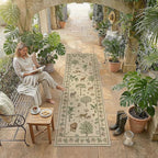 2x6 Easy Jute Runner Rug Washable Brown Printed Hallway Outdoor Rug for Patio Lightweight Non Slip No Sheding Carpet Entryway Bathroom Backyard Porch Kitchen