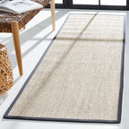 SAFAVIEH Natural Fiber Collection Runner Rug - 2'6" x 6', Marble & Dark Grey, Sisal, Woven Design with Border (NF143D)