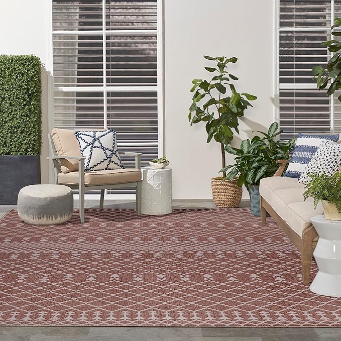 Nourison Home Positano Natural 9' x 12' Area Rug - Easy Clean, Non Shedding, Bed Room, Living Room, Dining Room, Kitchen (9' x 12')