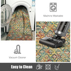 RUGSURE Washable Area Rugs, 6' x 9' - 1/6 Thick - Stain & Water Resistant Non-Slip - Perfect Resistant Rug for Living Room, Bedroom, Nursery, Pet & Child Friendly, Vibrant Colors Rugs, Multicolor