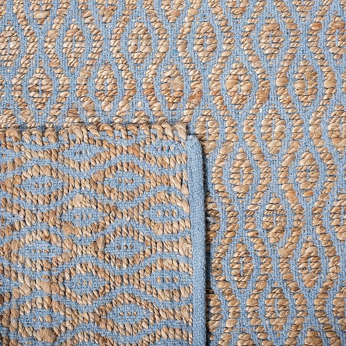 SAFAVIEH Cape Cod Collection Runner Rug - 2'3" x 8', Silver & Natural, Handmade Flat Weave Jute, Ideal for High Traffic Areas in Living Room, Bedroom (CAP821J)