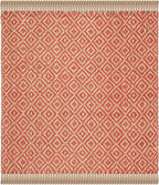 SAFAVIEH Natural Fiber Collection Area Rug - 6' Square, Fuchsia & Natural, Handmade Boho Diamond Tassel Jute, Ideal for High Traffic Areas in Living Room, Bedroom (NF266G)