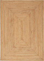 Nourison Home Natural Jute Natural 5' x 7' Area Rug - Easy Clean, Non Shedding, Bed Room, Living Room, Dining Room, Kitchen (5' x 7')