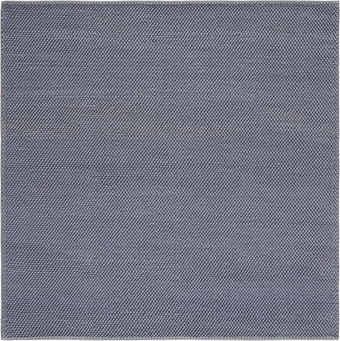 SAFAVIEH Natura Collection Area Rug - 6' Square, Dark Grey, Handmade Wool Blend, Textured Design, Ideal for Living Room, Bedroom, Dining Space (NAT425H)