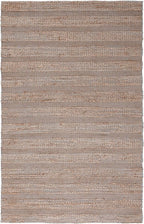 SAFAVIEH Natural Fiber Collection Area Rug - 6' x 9', Light Blue & Natural, Handmade Boho Farmhouse Rustic Jute & Cotton Jute, Ideal for High Traffic Areas in Living Room, Bedroom (NFB654M)