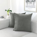 NiNi ALL Decorative Throw Pillow Covers Velvet Soft for Couch Sofa Bedroom Living Room Outdoor Pack of 2 18x18 Inch Grey