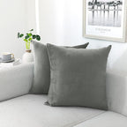 NiNi ALL Decorative Throw Pillow Covers Pack of 2, Velvet Throw Pillow Cases for Couch Pillows Cover Bedroom Living Room Outdoor, Pillow Covers 24x24 Inch Grey