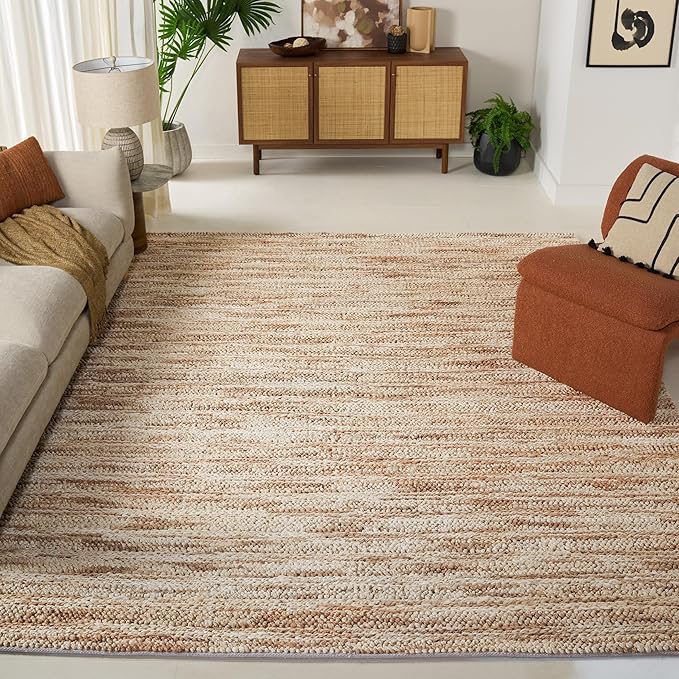 SAFAVIEH Area Rug 6x9 - Natural Fiber Couture Collection - Ivory & Natural, Handmade Jute, Ideal for Living Room, Bedroom, Dining Space (NFC101A)