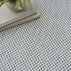 Nourison Home Courtyard Ivory Blue 5' x 7' Area Rug - Easy Clean, Non Shedding, Bed Room, Living Room, Dining Room, Kitchen (5' x 7')