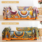 Boho Throw Blanket, 100% Organic Muslin Cotton Skin-Friendly Breathable Ultra Soft Bed Quilt Throw - All Season Decor Colorful Blanket for Sofa Couch Chair and Gift. 91" x 108"