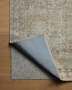 Loloi Amber Lewis Cambria Collection CBR-05 Aqua/Natural 2'-6" x 7'-6" Runner Rug Jute, Neutral, Vintage Style, Antique Tone, Living, Bedroom, Dining, Carpet