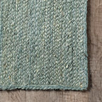 Nuloom Rigo Handmade, Green, 2'6" x 6', Hand Woven, Farmhouse, Jute, Soft and Textured, High Traffic, Stain Resistant, Easy Clean, Durable Area Rug for Bedroom, Living Room, Dining, Den, Foyer