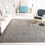 SAFAVIEH Area Rug 9x12 - Natural Fiber Collection - Large - Light Grey, Handmade Jute, Farmhouse Style, Chunky Textured Thick Pile (NF447G)