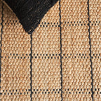 SAFAVIEH Area Rug 8x10 - Natural Fiber Collection - Large - Natural & Black, Handmade Jute, Ideal for Living Room, Bedroom, Dining Space (NF602Z)