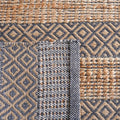 SAFAVIEH Area Rug 8x10 - Natural Fiber Collection - Large - Charcoal & Natural, Handmade Jute & Cotton, Boho Farmhouse Rustic Design, Ideal for Living Room, Bedroom, Dining Space (NFB653H)