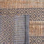 SAFAVIEH Natural Fiber Collection Accent Rug - 4' x 6', Charcoal & Natural, Handmade Boho Farmhouse Rustic Jute & Cotton, Ideal for High Traffic Areas in Entryway, Living Room, Bedroom (NFB653H)