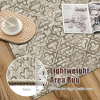 RUGSURE Washable Area Rugs, 4' x 6' - 1/6 Thick - Stain & Water Resistant Non-Slip - Perfect Resistant Rug for Living Room, Bedroom, Nursery, Pet & Child Friendly, Vibrant Colors Rugs, Brown