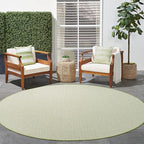 Nourison Home Courtyard Ivory Green 6' x Round Area Rug - Easy Clean, Non Shedding, Bed Room, Living Room, Dining Room, Kitchen (6' x Round)