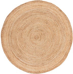 SAFAVIEH Area Rug 7' Round - Cape Cod Collection- Natural Brown, Handmade Braided Flat Weave Jute (CAP252A)