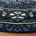 SAFAVIEH Vintage Hamadan Collection Area Rug - 8' Round, Blue & Grey, Traditional Persian Design, Non-Shedding & Easy to Clean, Ideal for Living Room, Bedroom, Dining Space (VTH211N)