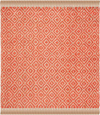 SAFAVIEH Natural Fiber Collection Area Rug - 6' Square, Fuchsia & Natural, Handmade Boho Diamond Tassel Jute, Ideal for High Traffic Areas in Living Room, Bedroom (NF266G)