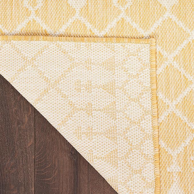Nourison Home Positano Yellow 6' x 9' Area Rug - Easy Clean, Non Shedding, Bed Room, Living Room, Dining Room, Kitchen (6' x 9')