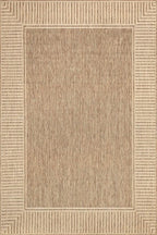 Nuloom Asha Light Brown/Ivory, 9'6" x 12', Casual, Striped Border, Soft and Cozy, High Traffic, Stain Resistant, Easy Clean, Durable Area Rug for Indoor/Outdoor Patio, Deck, Porch, Garden, Courtyard