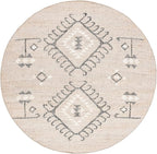 SAFAVIEH Kilim Collection Area Rug - 3' Round, Grey & Black, Tribal Boho Design, Handmade Flatweave Premium Jute, Ideal for The Living Room, Bedroom, Dining Room (KLM762F-3R)