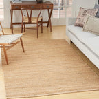Nourison Home Natural Jute Bleached 4' x 6' Area Rug - Easy Clean, Non Shedding, Bed Room, Living Room, Dining Room, Kitchen (4' x 6')
