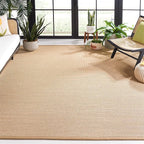 SAFAVIEH Area Rug 10x14 - Natural Fiber Collection - Large - Maize & Linen Color, Sisal, Woven Design with Border (NF141B)