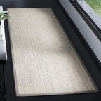 SAFAVIEH Natural Fiber Collection Runner Rug - 2'6" x 6', Marble & Khaki, Sisal, Woven Design with Border (NF143E)