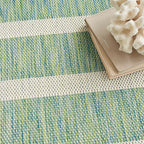 Nourison Home Positano Blue Green Ivory 7' x 10' Area Rug - Easy Clean, Non Shedding, Bed Room, Living Room, Dining Room, Kitchen (7' x 10')